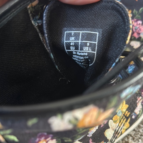Dr. Martens Black Floral Lace-Up Boots - Picture 5 of 8